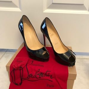 Christian Louboutin Black Peep Toe Heels